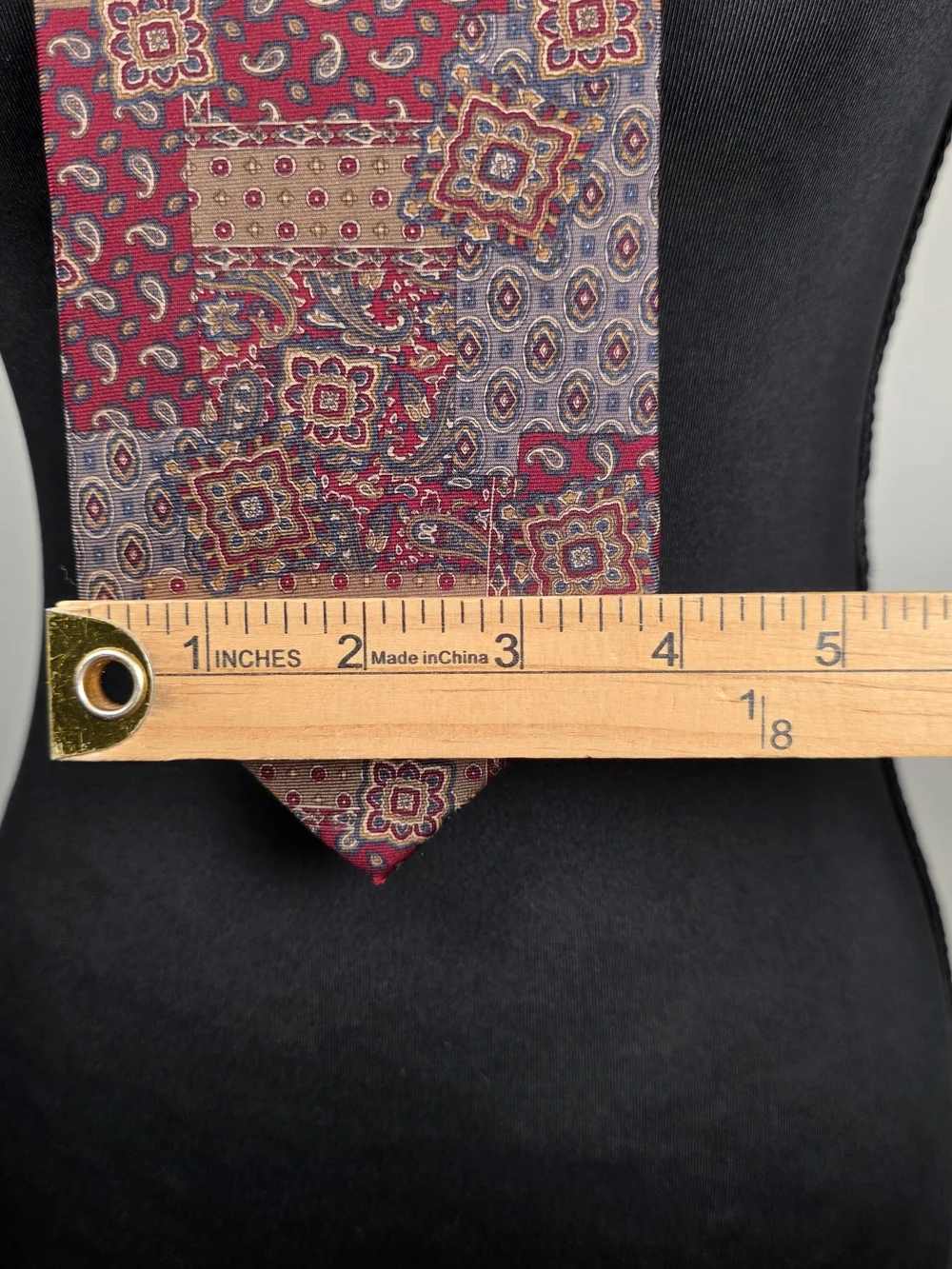 Vintage 90s Bill Blass 100% Silk Patchwork Paisley Tie